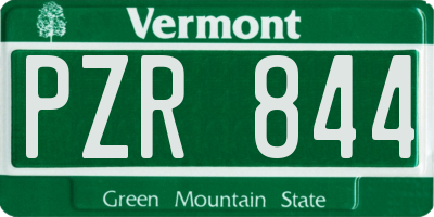 VT license plate PZR844