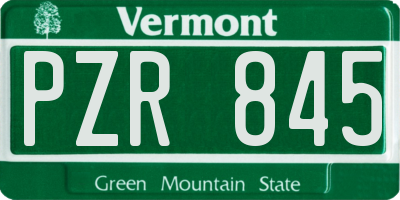 VT license plate PZR845