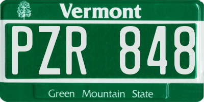 VT license plate PZR848