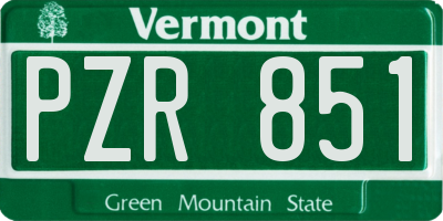 VT license plate PZR851
