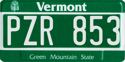 VT license plate PZR853