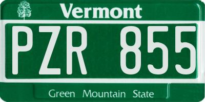VT license plate PZR855