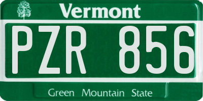VT license plate PZR856
