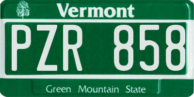 VT license plate PZR858