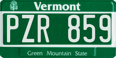 VT license plate PZR859