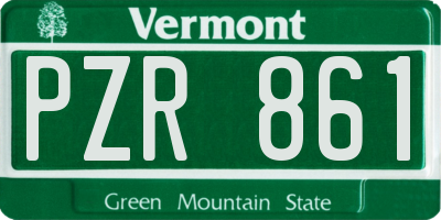 VT license plate PZR861