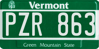 VT license plate PZR863