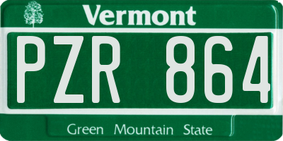 VT license plate PZR864