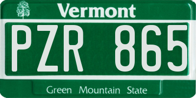 VT license plate PZR865