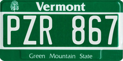 VT license plate PZR867