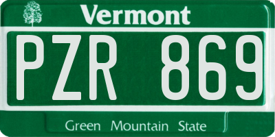 VT license plate PZR869