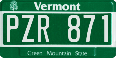 VT license plate PZR871