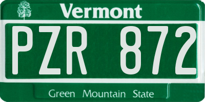 VT license plate PZR872