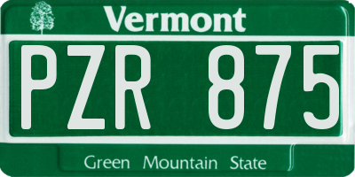 VT license plate PZR875