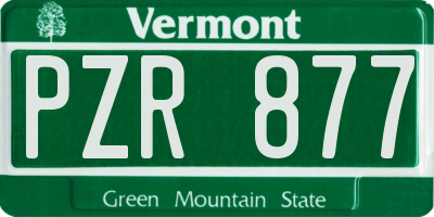 VT license plate PZR877