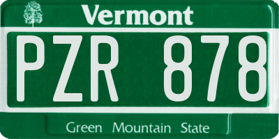 VT license plate PZR878