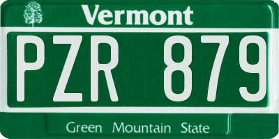 VT license plate PZR879