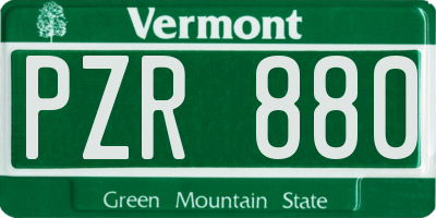 VT license plate PZR880