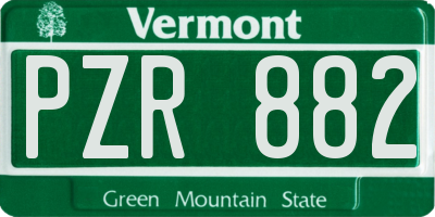 VT license plate PZR882