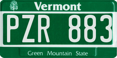 VT license plate PZR883