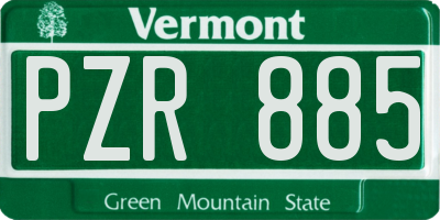 VT license plate PZR885