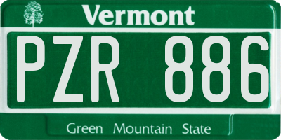 VT license plate PZR886