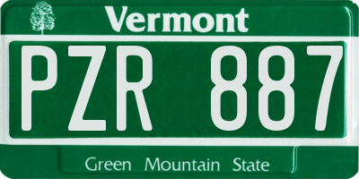 VT license plate PZR887
