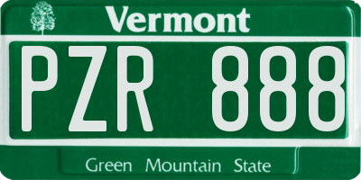 VT license plate PZR888