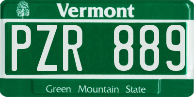 VT license plate PZR889