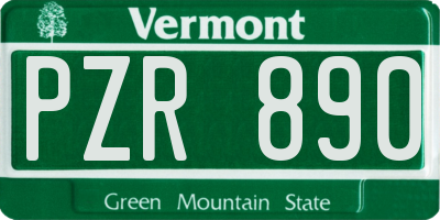 VT license plate PZR890