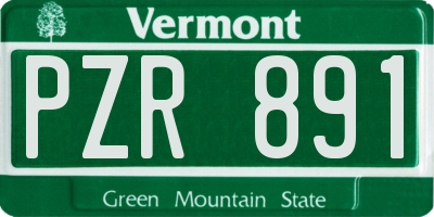 VT license plate PZR891