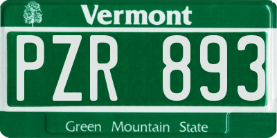 VT license plate PZR893