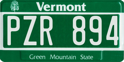 VT license plate PZR894