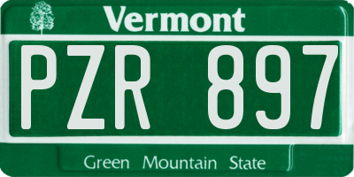 VT license plate PZR897
