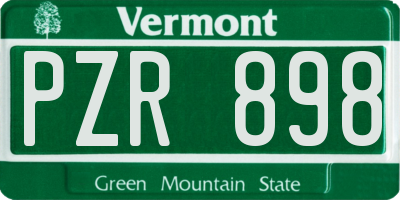 VT license plate PZR898