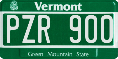 VT license plate PZR900