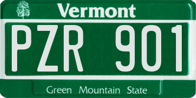 VT license plate PZR901