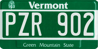 VT license plate PZR902