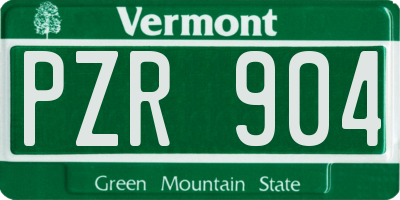 VT license plate PZR904