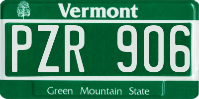 VT license plate PZR906