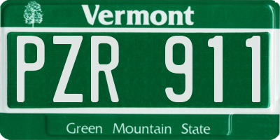 VT license plate PZR911
