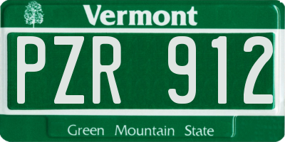 VT license plate PZR912