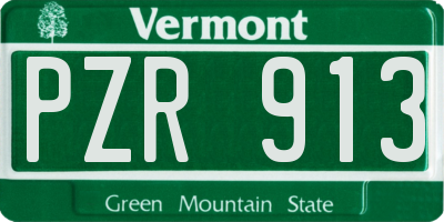 VT license plate PZR913