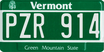 VT license plate PZR914