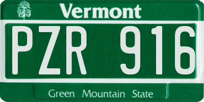 VT license plate PZR916