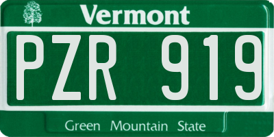 VT license plate PZR919
