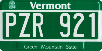 VT license plate PZR921