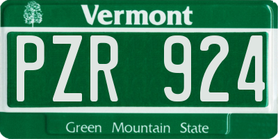 VT license plate PZR924