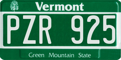 VT license plate PZR925