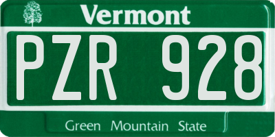 VT license plate PZR928